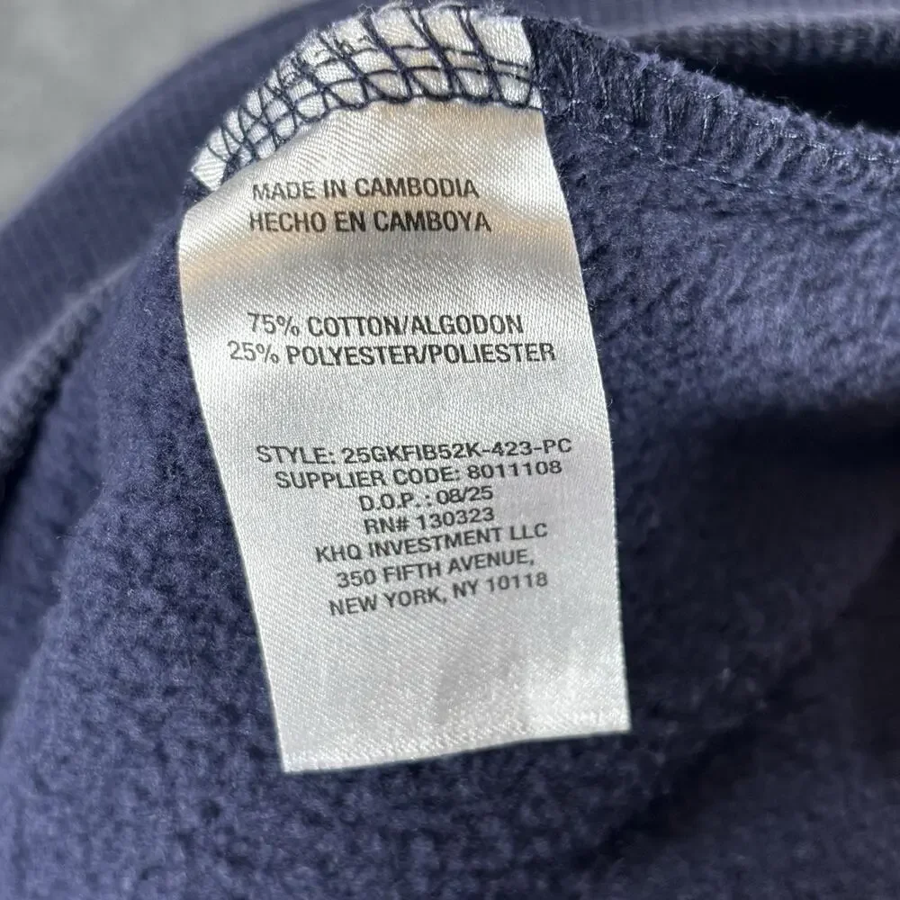 Gap Kids Original 1969 Hoodie Navy Blue Pullover Sweatshirt Fleece Youth Large